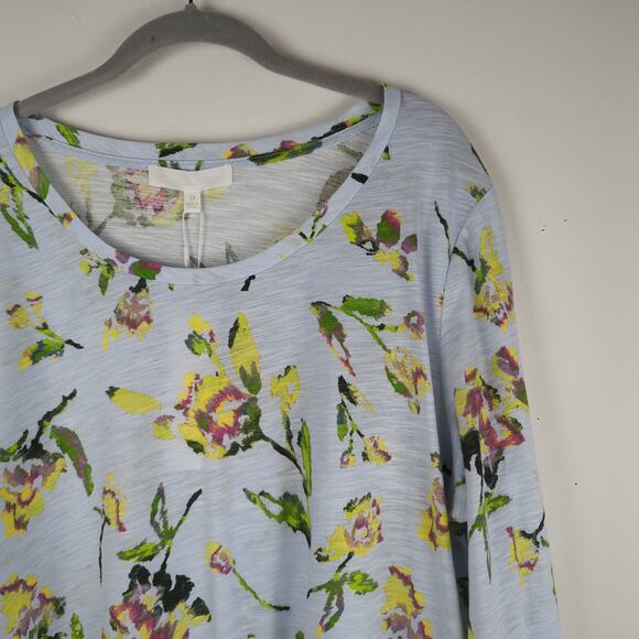 NWT Adyson Parker Light Blue Floral Long Sleeve Top in Plein Air Combo Size 1X - Picture 2 of 8